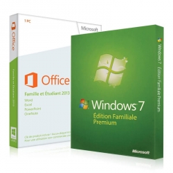 Windows 7 Familiale + Office 2013 famille et étudiant