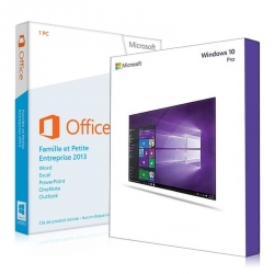 Windows 10 Pro + Office 2013 famille et etudiant