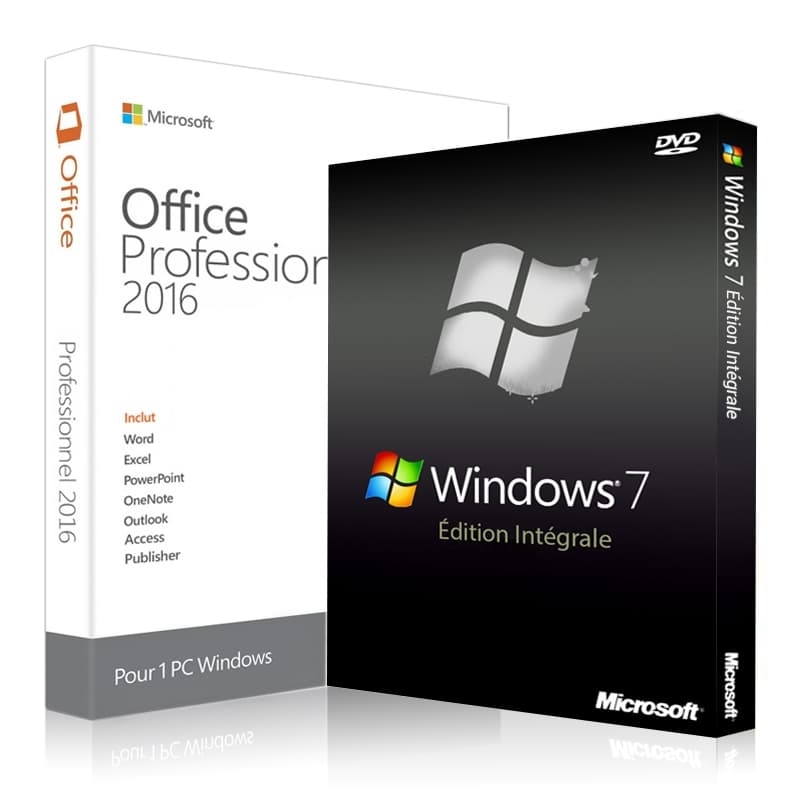 Windows 7 intégrale + Office 2016 Professionnel plus