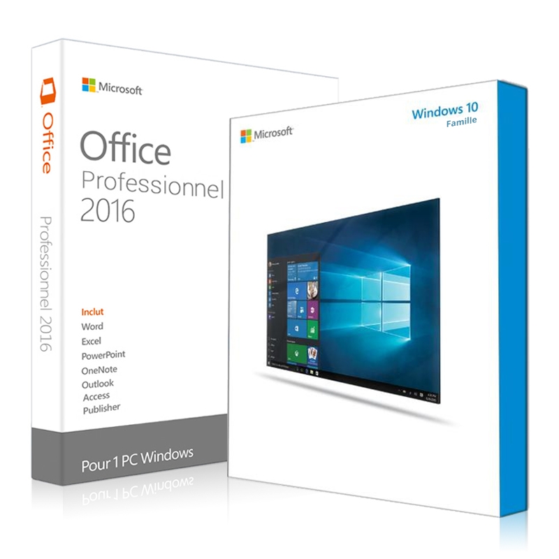 Windows 10 Famille + Office 2016 Professionnel Plus