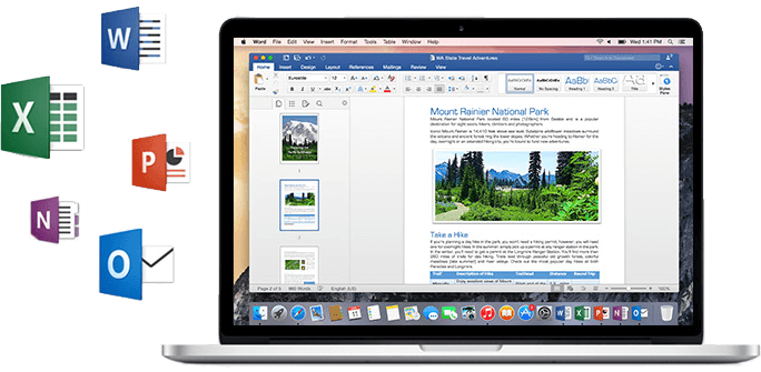 microsoft office 2016 familiale et entreprises pour mac